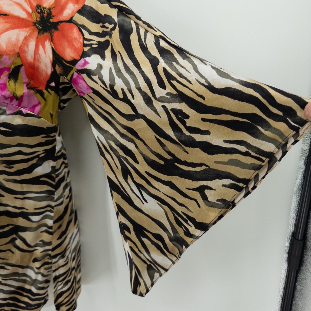 Vintage Y2K Cache One Shoulder Top Women M Silk Animal Print Mob 2000s Party - Picture 11 of 14